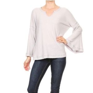 Freeloader Bell Sleeve Waffle Top size small